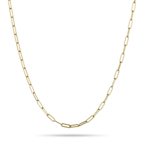 "RTS" Paperclip Link Necklace in Yellow Gold