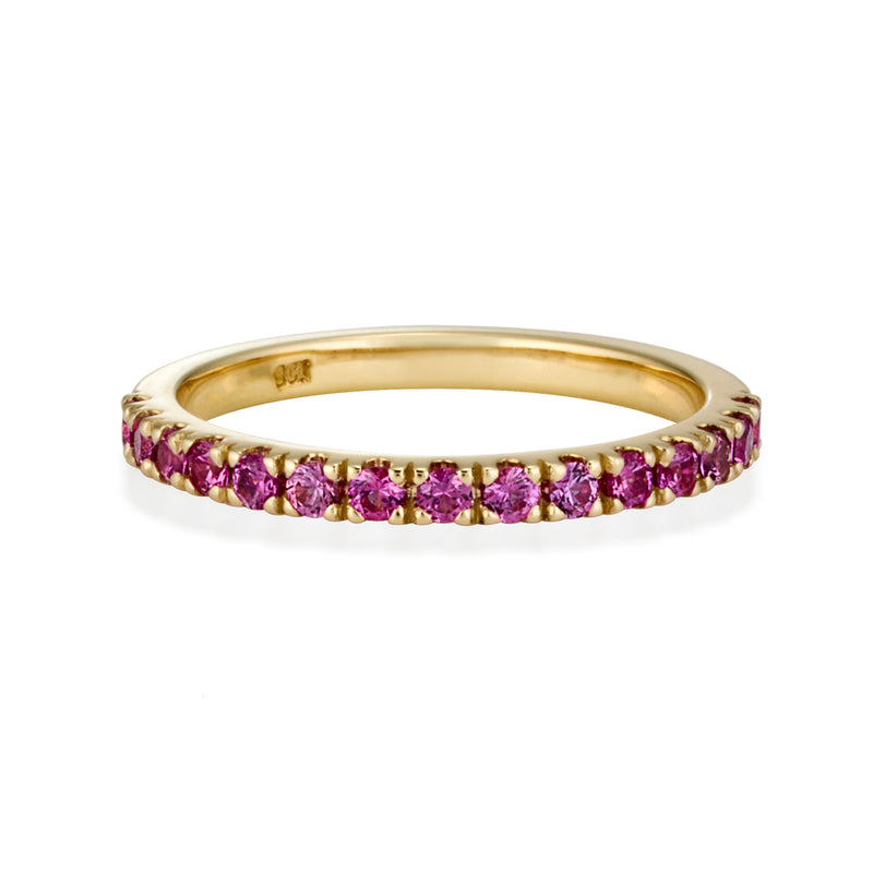 The TREASURE Pink Sapphire Eternity Ring in Yellow Gold