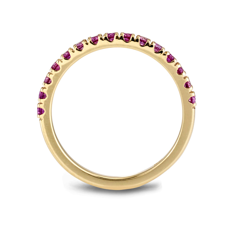 The TREASURE Pink Sapphire Eternity Ring in Yellow Gold