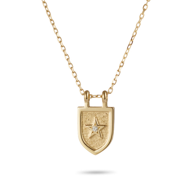 "RTS" Protection Necklace Diamond Set in Yellow Gold