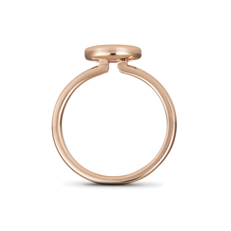 "RTS" Round Sliding Diamond Stack Ring in Rose Gold Size P 1/2