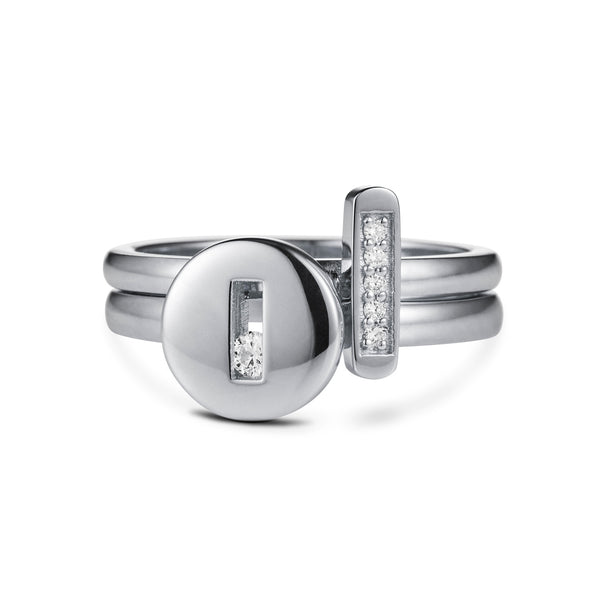 Linear Diamond Stack Ring in 18ct White Gold