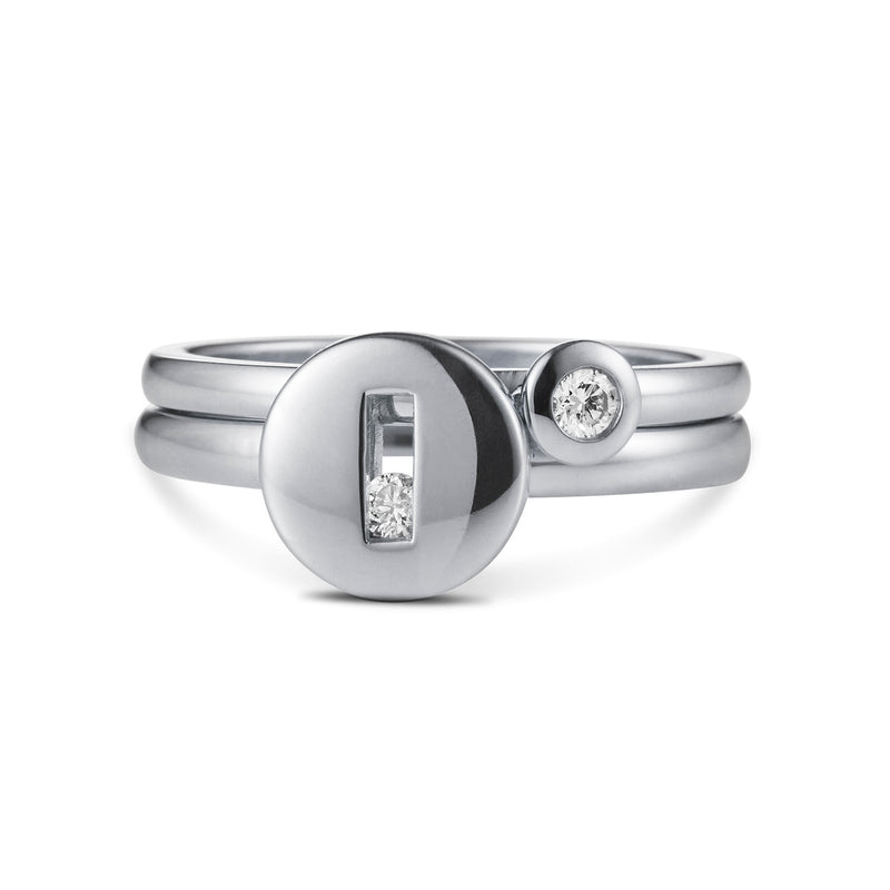 Diamond Slide Rings Unique Diamond Stack Ring Solid White Gold | Luke Rose Sliding Diamonds ...