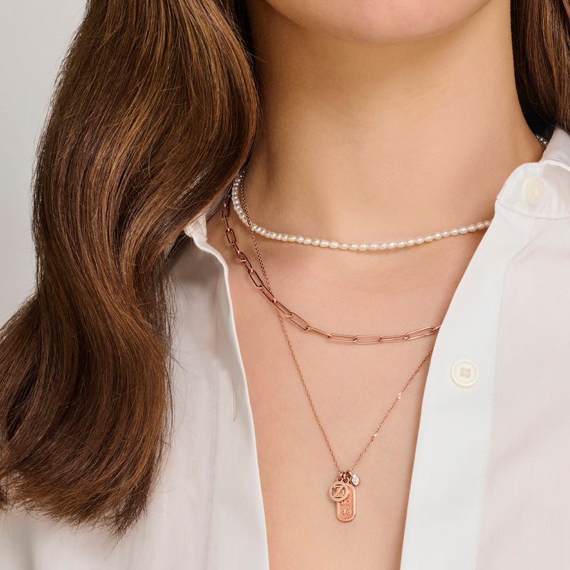 Large Handmade Paperclip Chain Necklace in Rose Gold