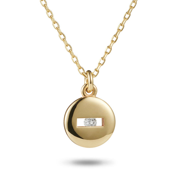 "RTS" Round Sliding Diamond Necklace in Yellow Gold