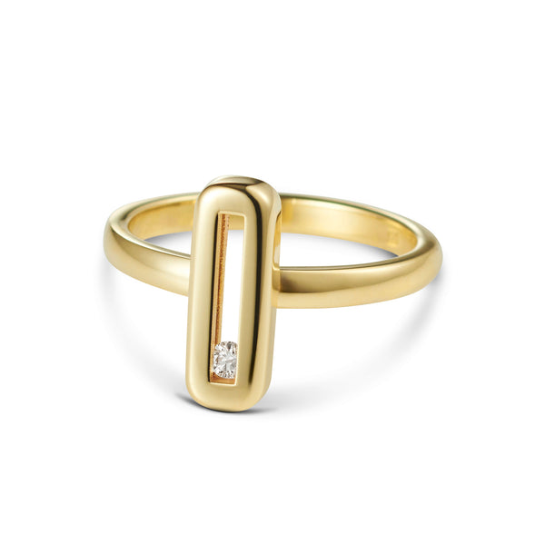 Sliding Diamond Stack Ring in 18ct Yellow Gold
