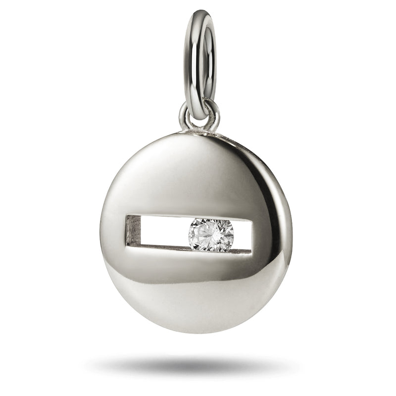 Solo Giant Round Sliding Diamond Pendant in Platinum