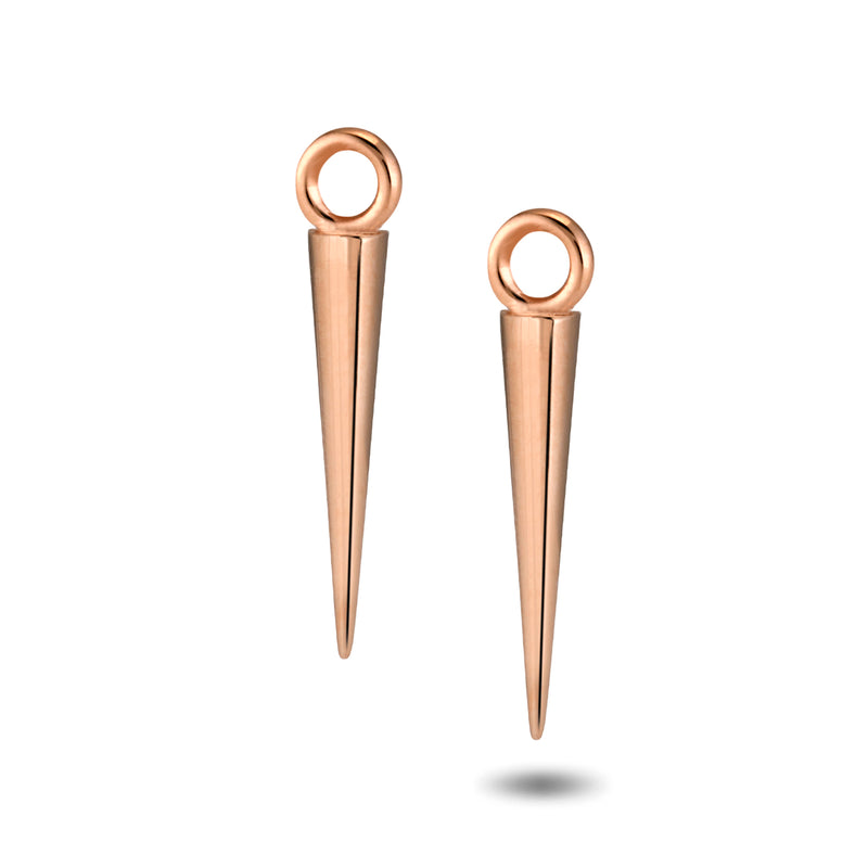 The Big Spike Huggie Hoops in Rose Gold