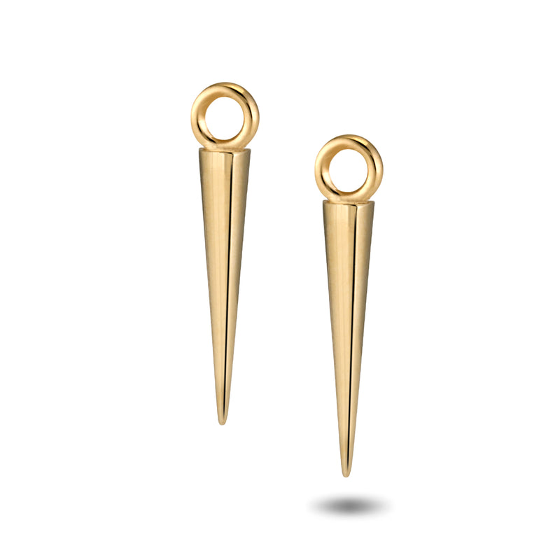 The Big Spike Huggie Hoops in Yellow Gold