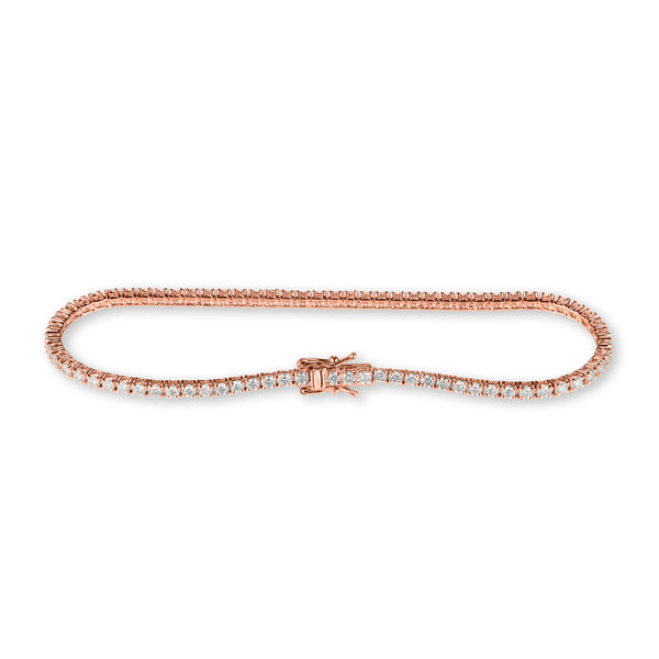 Lab Grown 4ct Diamond Tennis Bracelet in 14ct Rose Gold