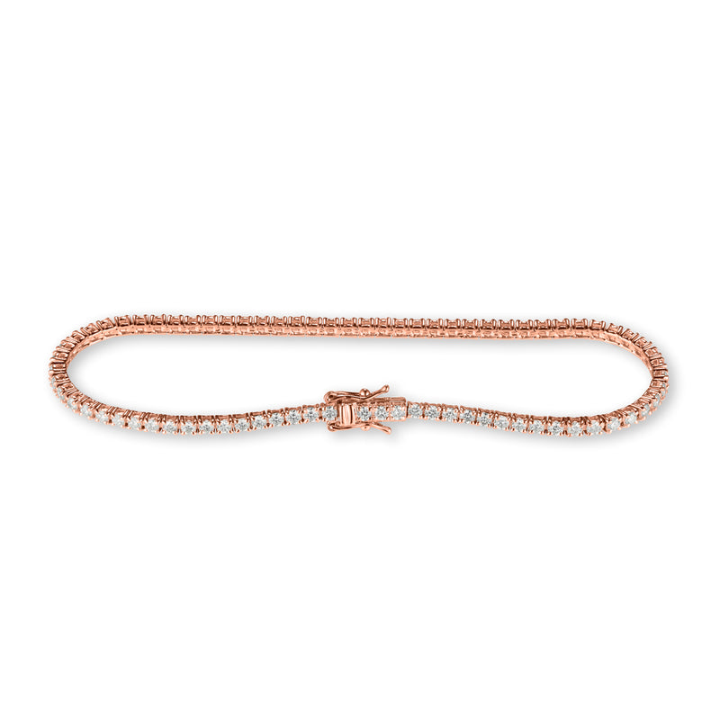 Lab Grown 4.15ct Diamond Tennis Bracelet in 14ct Rose Gold