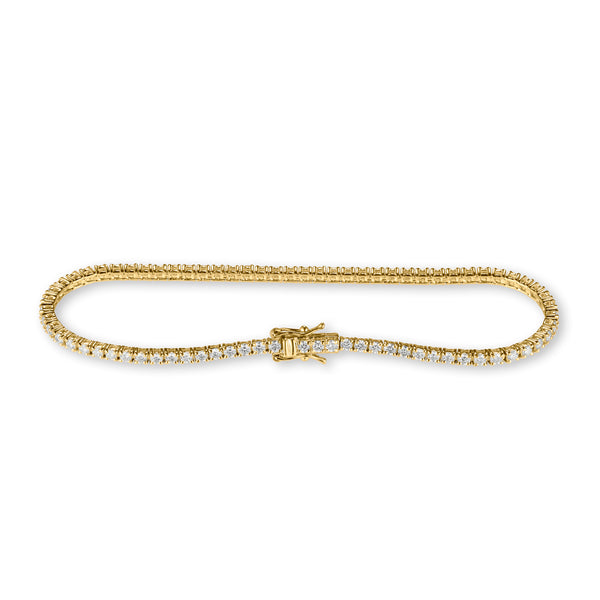 Lab Grown 3.15ct Diamond Tennis Bracelet in 14ct Yellow Gold