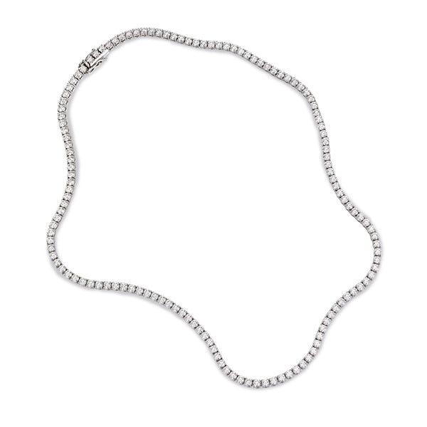 The TREASURE 8.5ct Tennis Necklace in White Gold