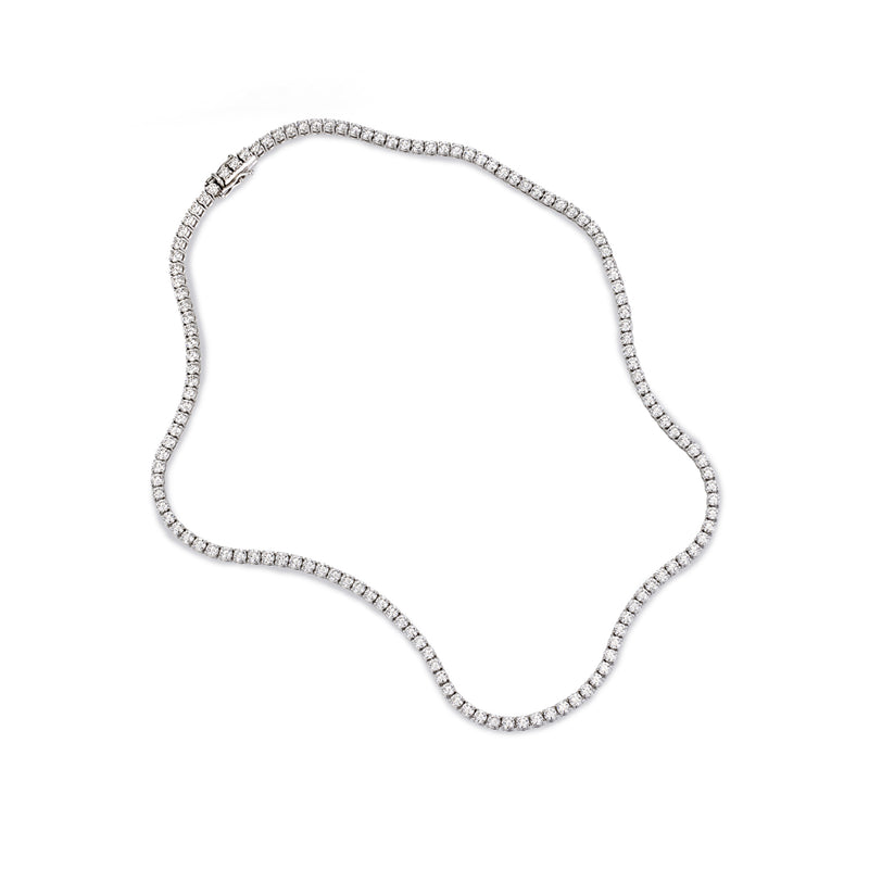 The TREASURE 11.4ct Tennis Necklace in White Gold