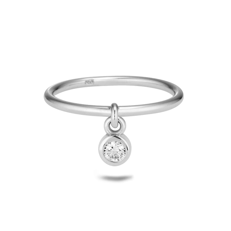 The TREASURE Diamond Drop Diamond Ring in Platinum
