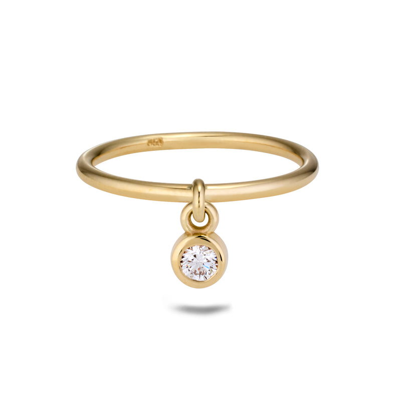 The TREASURE Diamond Drop Diamond Ring in Yellow Gold