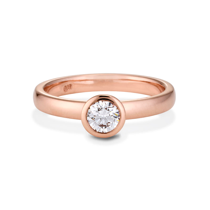 The Large White Diamond Cupped Stack Ring in Rose Gold