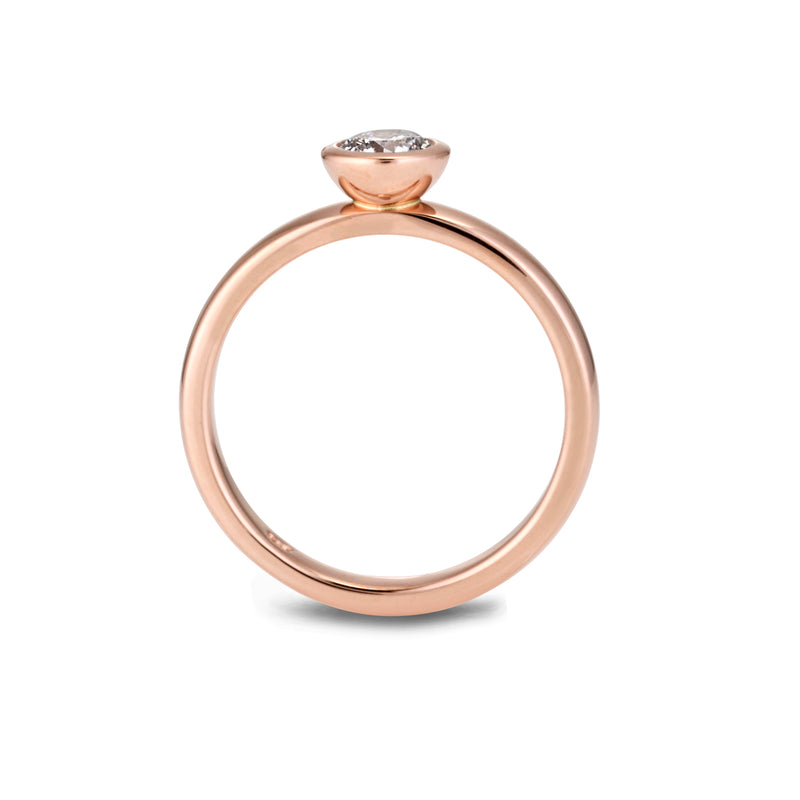 The Large White Diamond Cupped Stack Ring in Rose Gold
