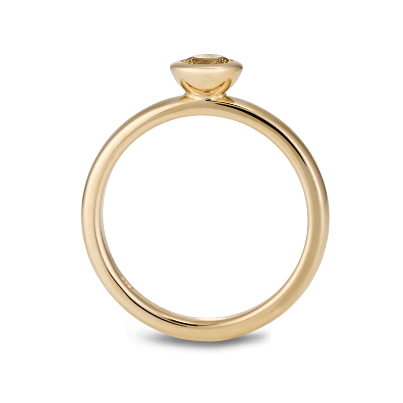The Large Yellow Sapphire Cupped Stack Ring in Yellow Gold
