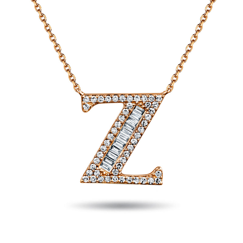 The Diamond Treasure Initial Necklace in 18ct Rose Gold