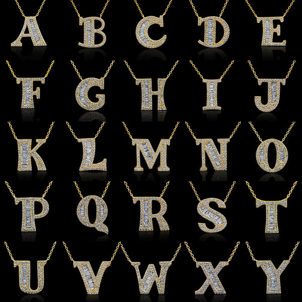 The "V" Diamond Treasure Initial Necklace in 18ct Yellow Gold