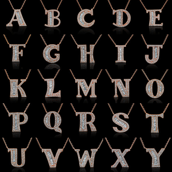 The "L" Diamond Treasure Initial Necklace in 18ct Rose Gold