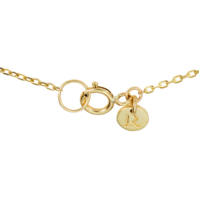The Diamond Arch Initial Spinner Necklace in Yellow Gold