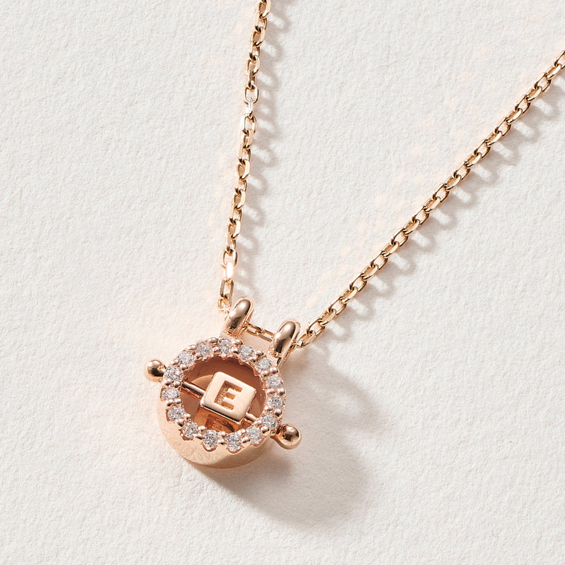 1 Cube Diamond Abacus Necklace in Rose Gold