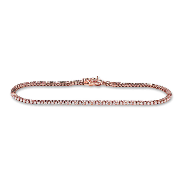 Lab Grown 2ct Diamond Tennis Bracelet in 14ct Rose