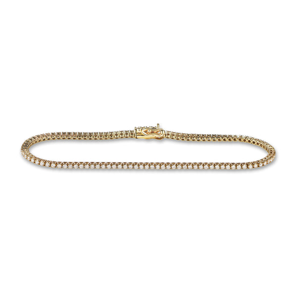 Lab Grown 2ct Diamond Tennis Bracelet in 14ct Yellow Gold