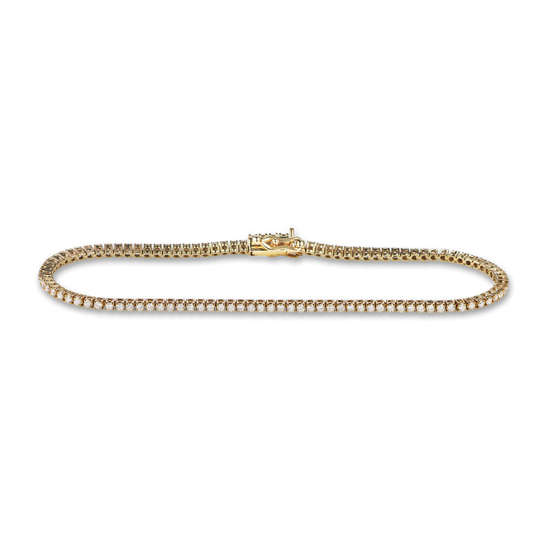 Lab Grown 2ct Diamond Tennis Bracelet in 14ct Yellow Gold