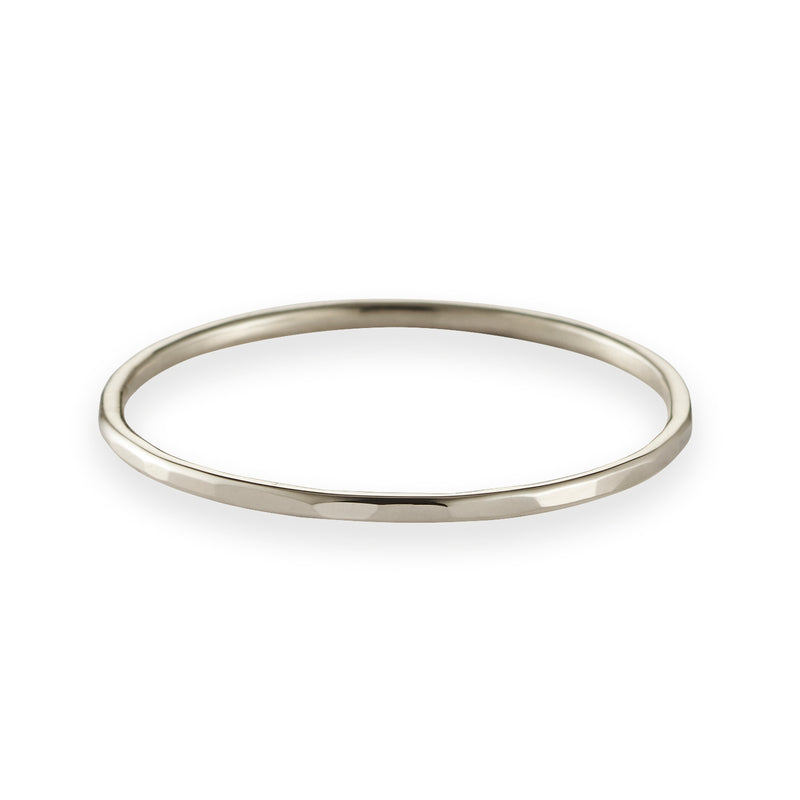 Fine Hammered Band in White Gold for Michael