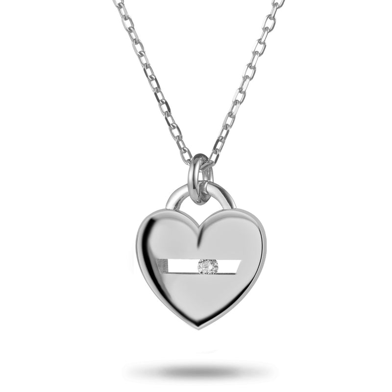 The "I Love You" Sliding Diamond Necklace in Platinum