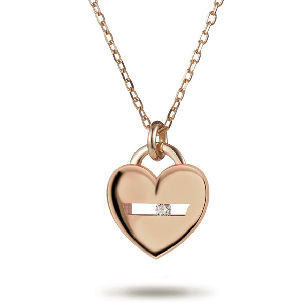 The "I Love You" Sliding Diamond Necklace in Rose Gold