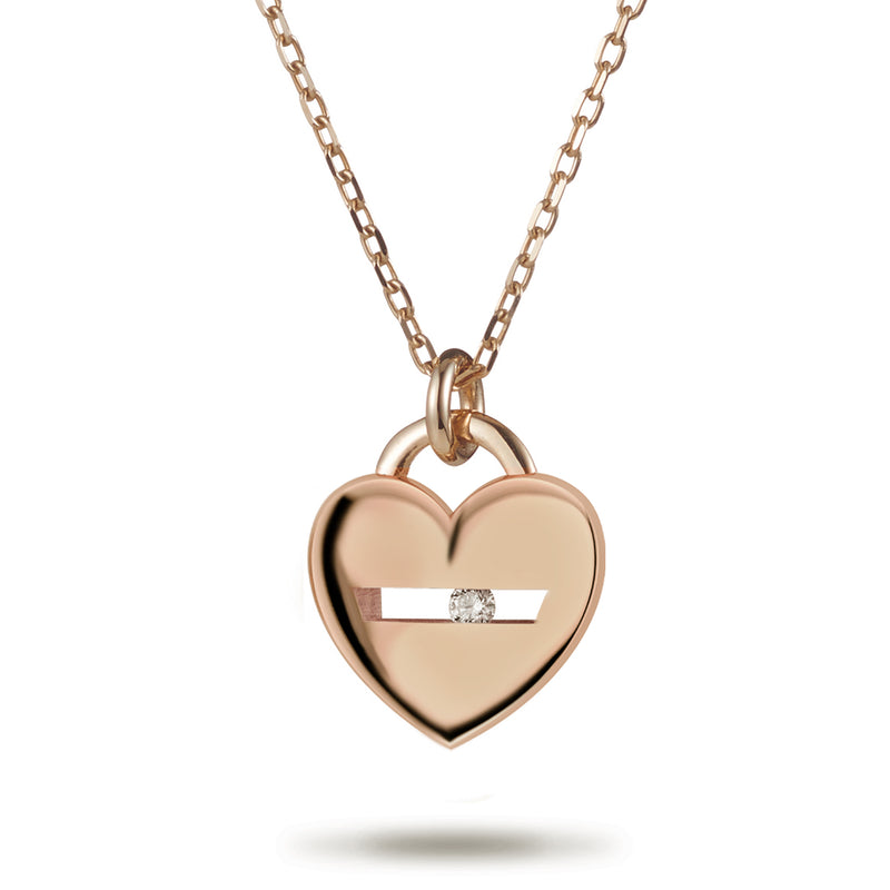 The "I Love You" Sliding Diamond Necklace in Rose Gold