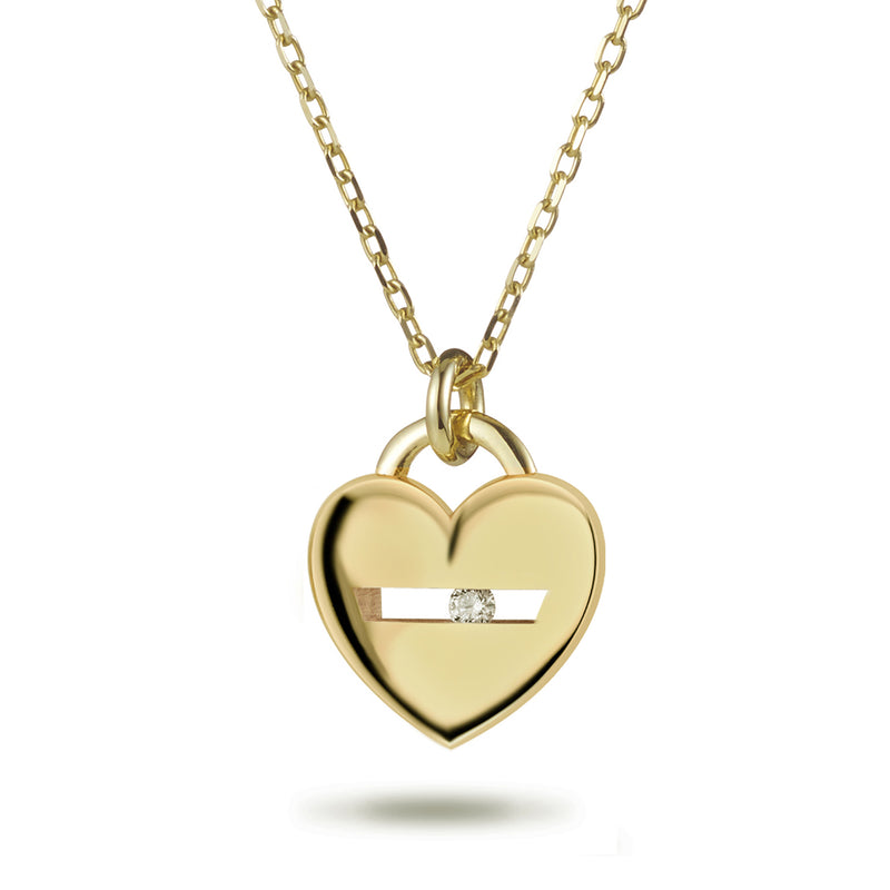 The "I Love You" Sliding Diamond Necklace in Yellow Gold