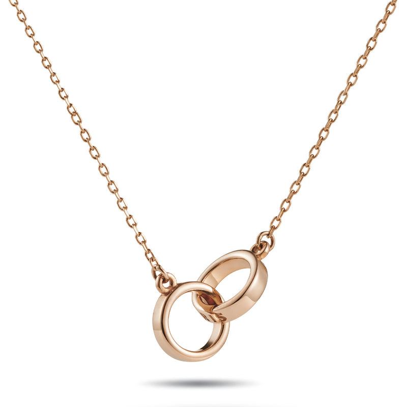 The Mini "Just The Two Of Us" Linked Halo Necklace in Rose Gold
