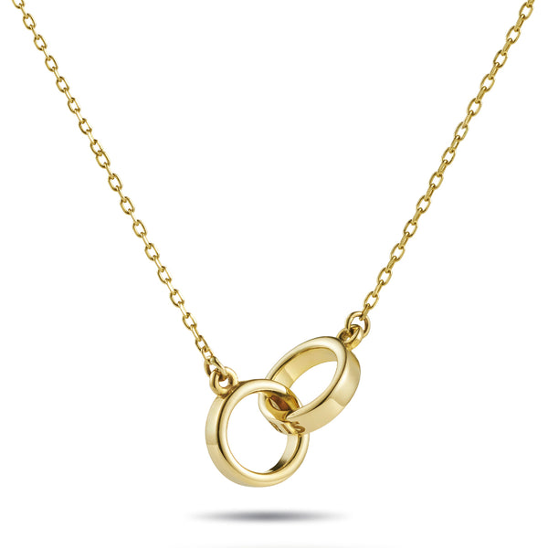 The Mini "Just The Two Of Us" Linked Halo Necklace in Yellow Gold