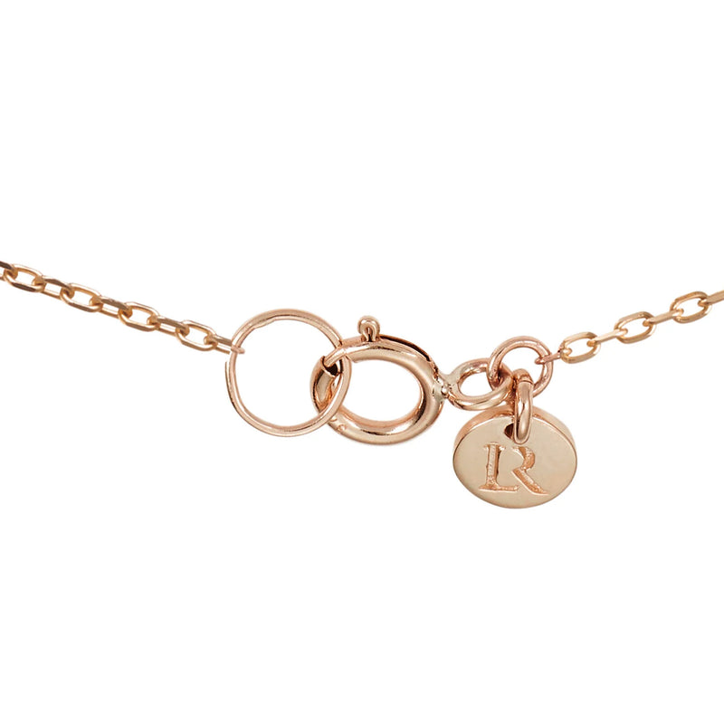 The Diamond Link Name Halo Necklace in Rose Gold