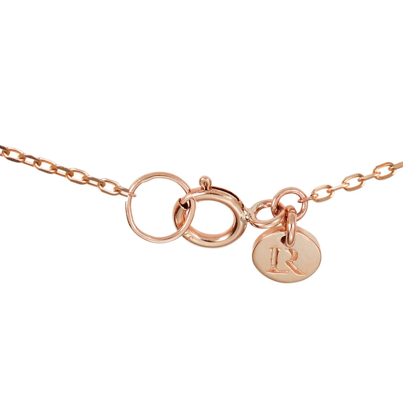 The Mini Initial Diamond Spinner Necklace in Rose Gold