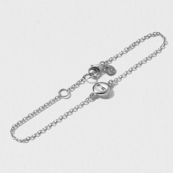 Baby Round Sliding Diamond Bracelet in Platinum