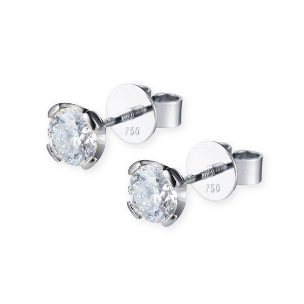 Lab Grown 1ct Diamond Stud Earrings in 18ct White Gold