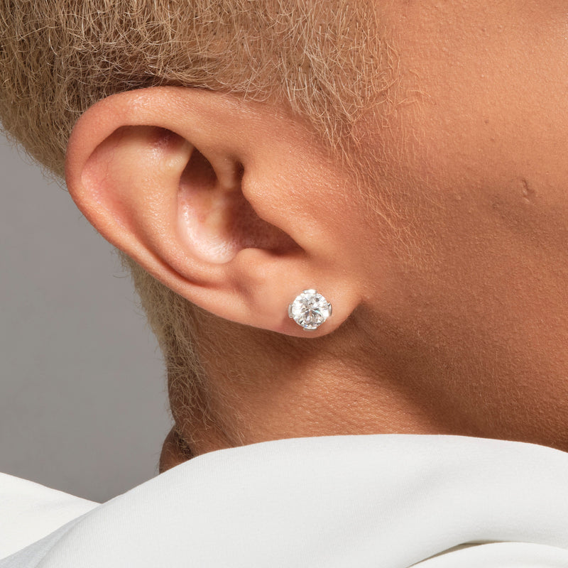 Lab Grown 2.41ct Diamond Stud Earrings in 18ct White Gold