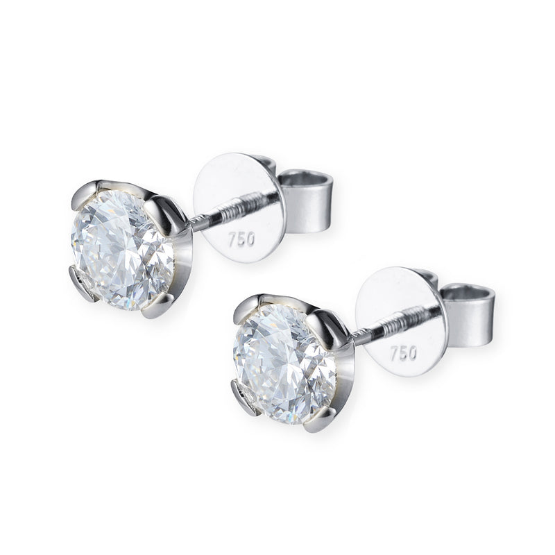 Lab Grown 2ct Diamond Stud Earrings in 18ct White Gold