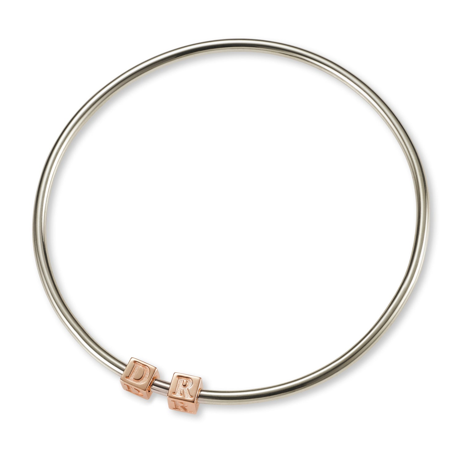 Silver Letter Bangle handmade Australia | LUKE ROSE | Initial Bangles ...
