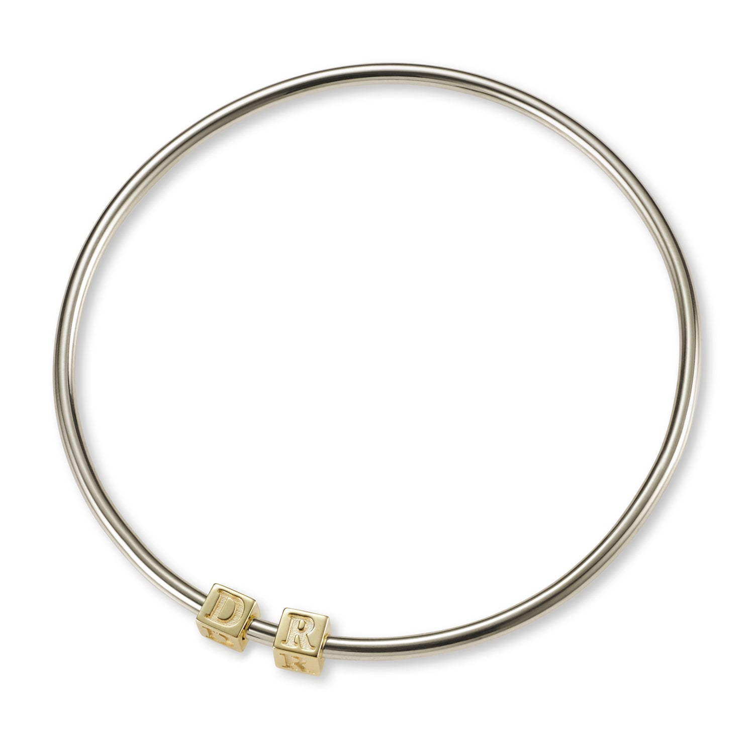 Silver Letter Bangle handmade Australia | LUKE ROSE | Initial Bangles ...