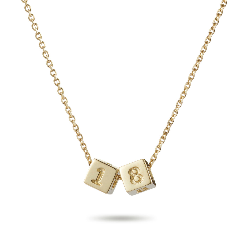 Letter store cube necklace