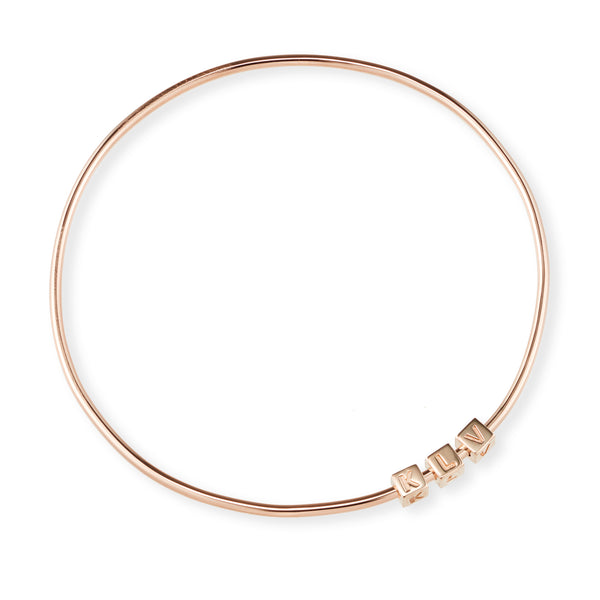 3 Cube Bangle in Rose Gold