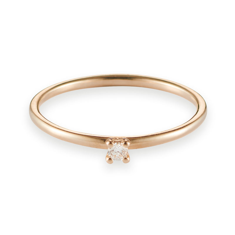 Bespoke 4 Claw Diamond Set Stack Ring in Rose Gold for Suzanne