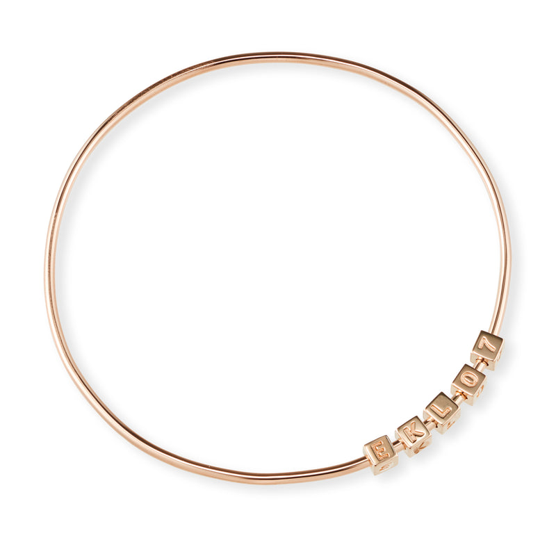 5 Cube Bangle in Rose Gold